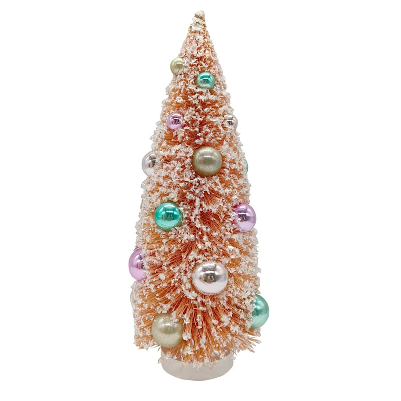 Mrs. Claus' Bakery Pink Sisal Tree with Ball Ornaments, 12" | At Home