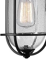 Globe Electric 44094 Turner 1-Light Indoor/Outdoor Wall Sconce, Black with Seeded Glass Shade, | Amazon (US)