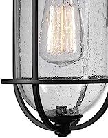 Globe Electric 44094 Turner 1-Light Indoor/Outdoor Wall Sconce, Black with Seeded Glass Shade, | Amazon (US)