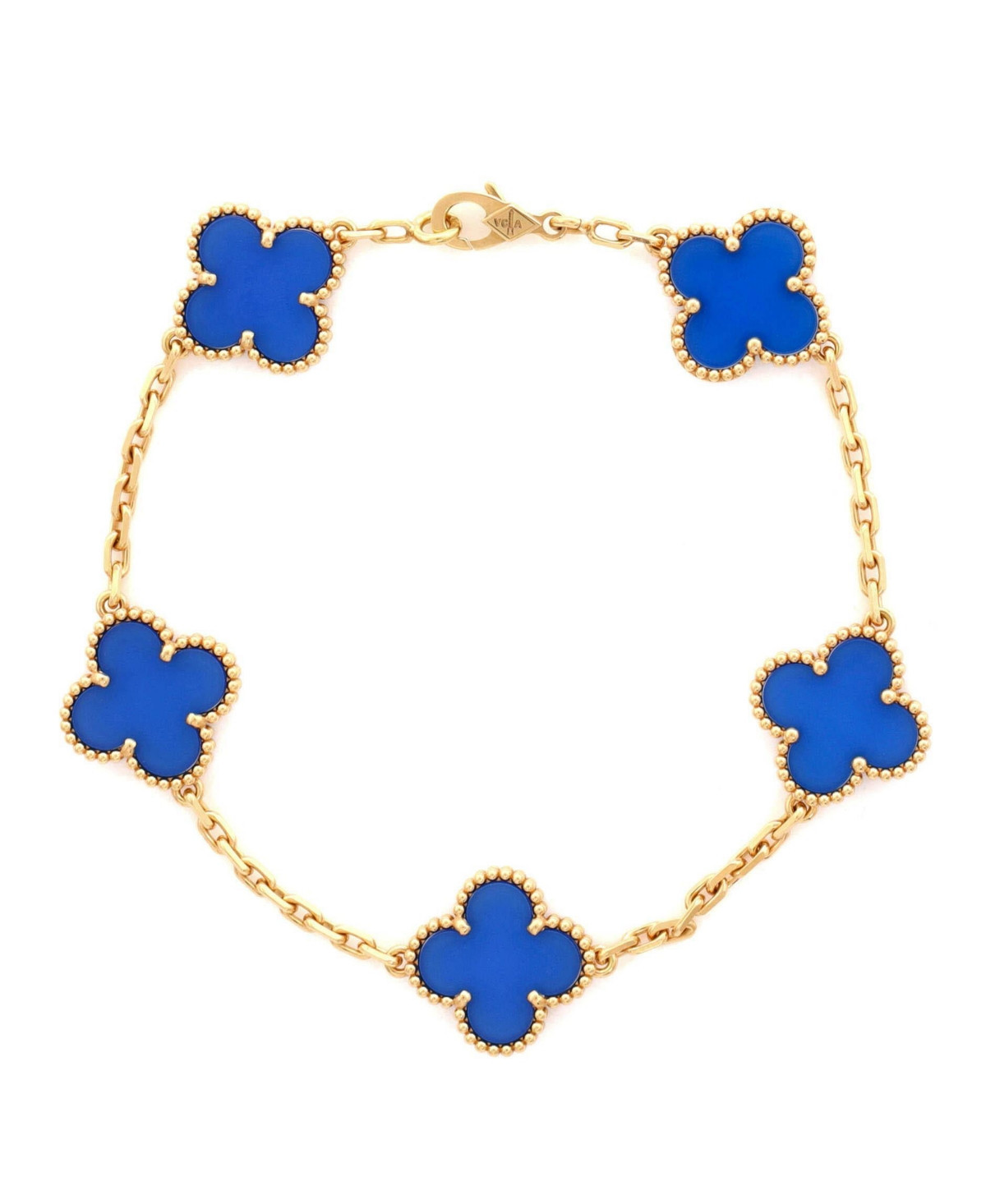 Pre-Owned Van Cleef and Arpels Vintage Alhambra 5 Motifs Bracelet - 18k yellow gold | Macy's