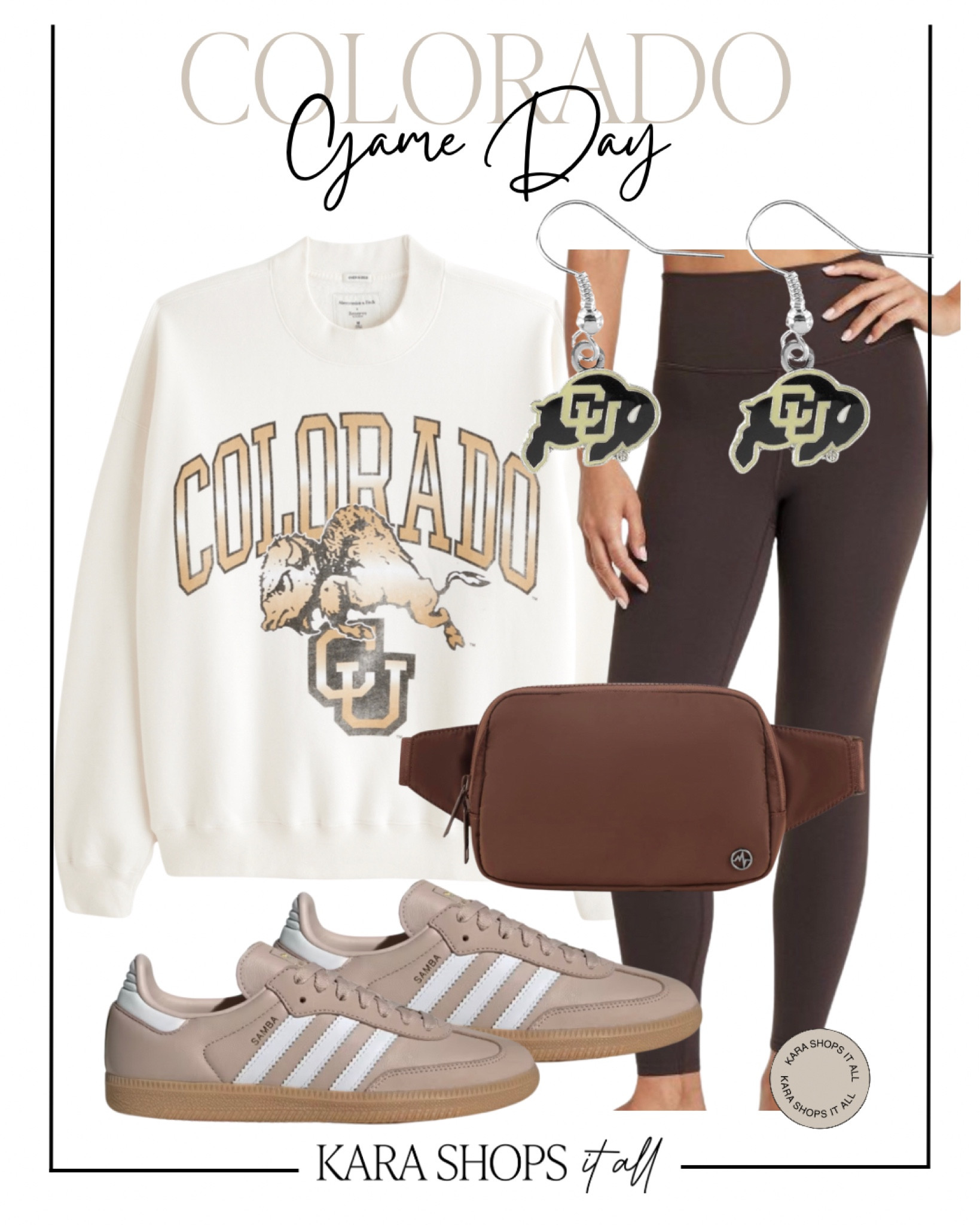 Colorado game day outfit! Leggings, crewneck, sneakers, belt bag, earrings! 

#LTKFallSale #LTKSaleAlert #LTKStyleTip