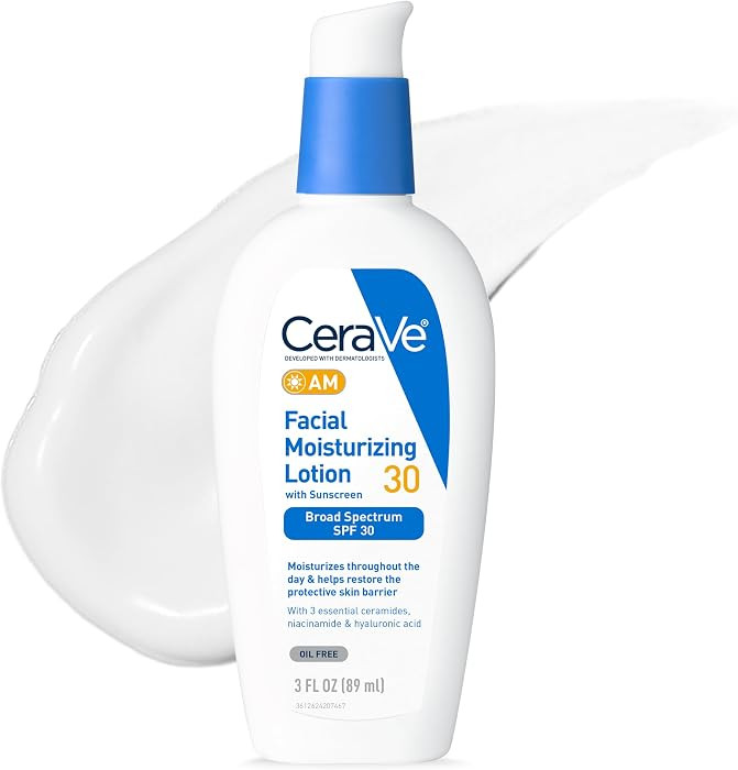 CeraVe AM Facial Moisturizing Lotion with SPF 30, Oil-Free Face Moisturizer with SPF, Formulated ... | Amazon (US)
