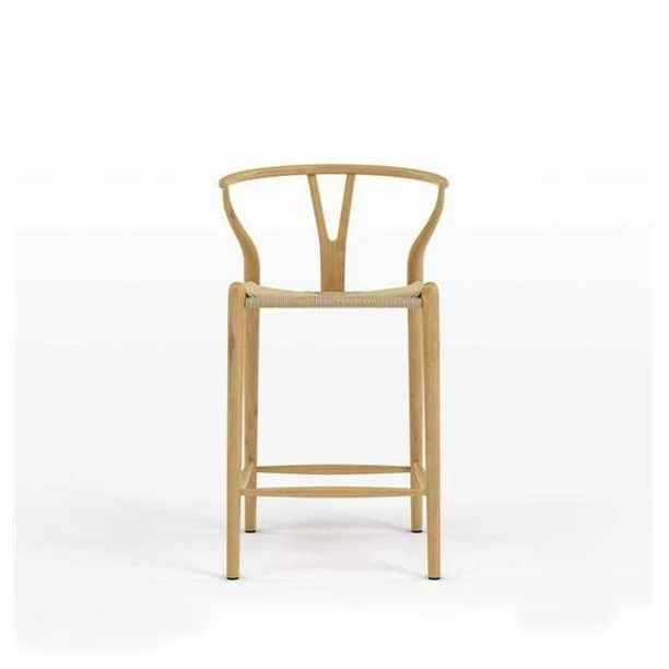 GFurn WISHBONE-CST-ASH-NAT Wishbone CH24 Y Chair Counter Stool - Ash & Natural Cord - Walmart.com | Walmart (US)