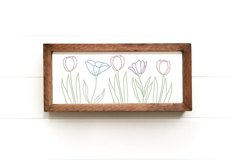 Spring Flower Sign  Spring Decor  Easter Decor  Farmhouse | Etsy | Etsy (US)