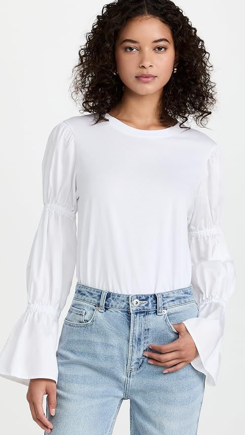 Something Navy Women's Cinched Bell Sleeve Top | Amazon (US)