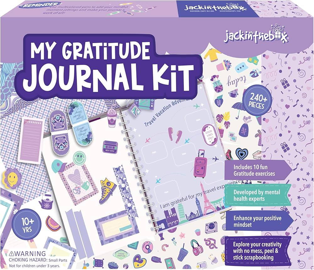 jackinthebox Gratitude Journal Kit for Girls Ages 8-12, 242 pcs, Scrapbooking Journal Set for Tee... | Amazon (US)