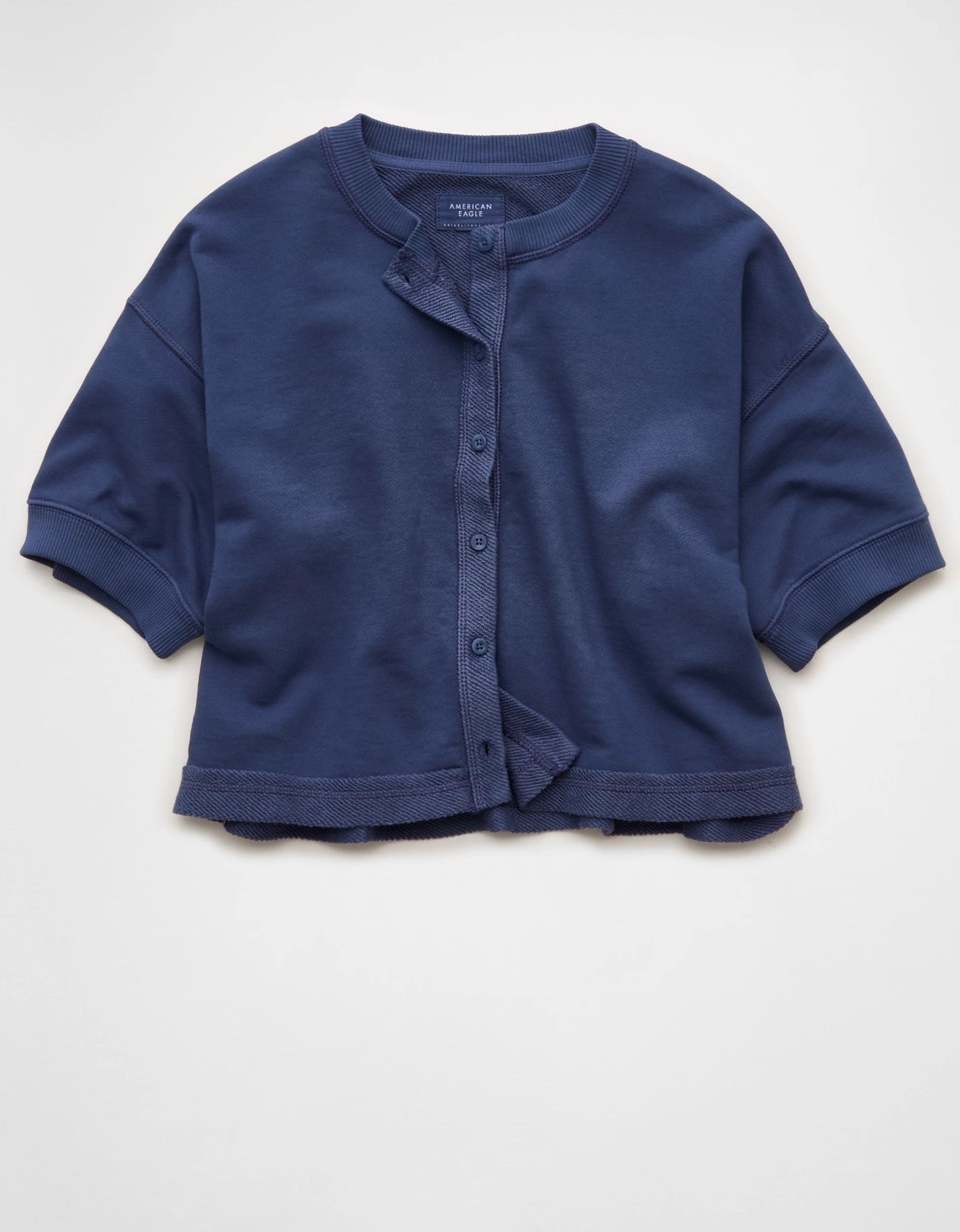 AE Saturday Fleece Button-Up Cardigan Sweater | American Eagle Outfitters (US & CA)