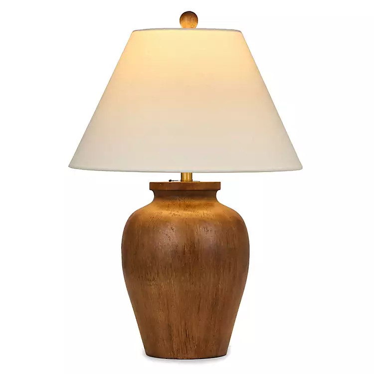 Brown Resin Wood Finish Table Lamp | Kirklands Home | Kirklands