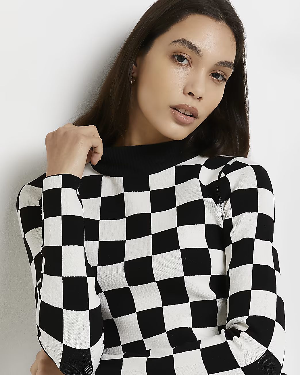 Black checker board top | River Island (UK & IE)