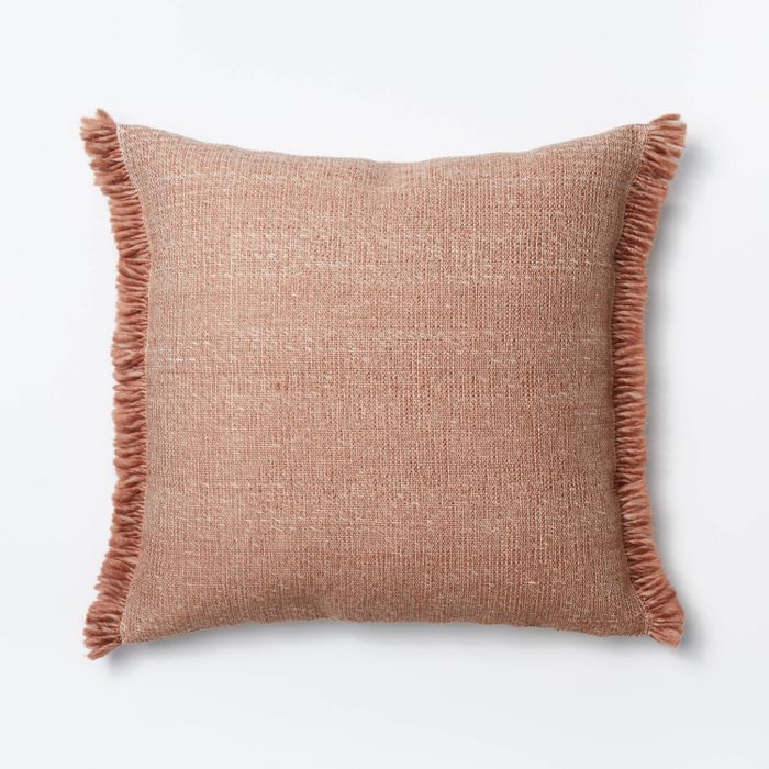 Spacedye Woven Square Throw Pillow Clay - Threshold&#8482; designed with Studio McGee | Target