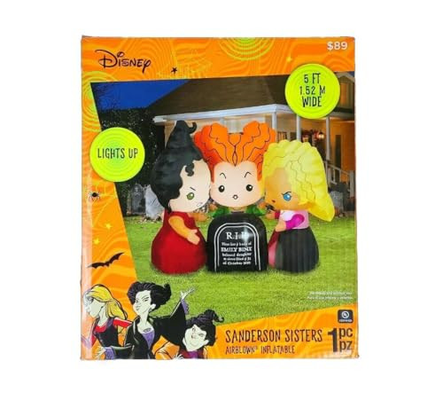 Gemmy 4' Tall x 5' Wide Hocus Pocus Sanderson Sisters Halloween Inflatable Halloween Indoor/Outdoor Decoration | Amazon (US)