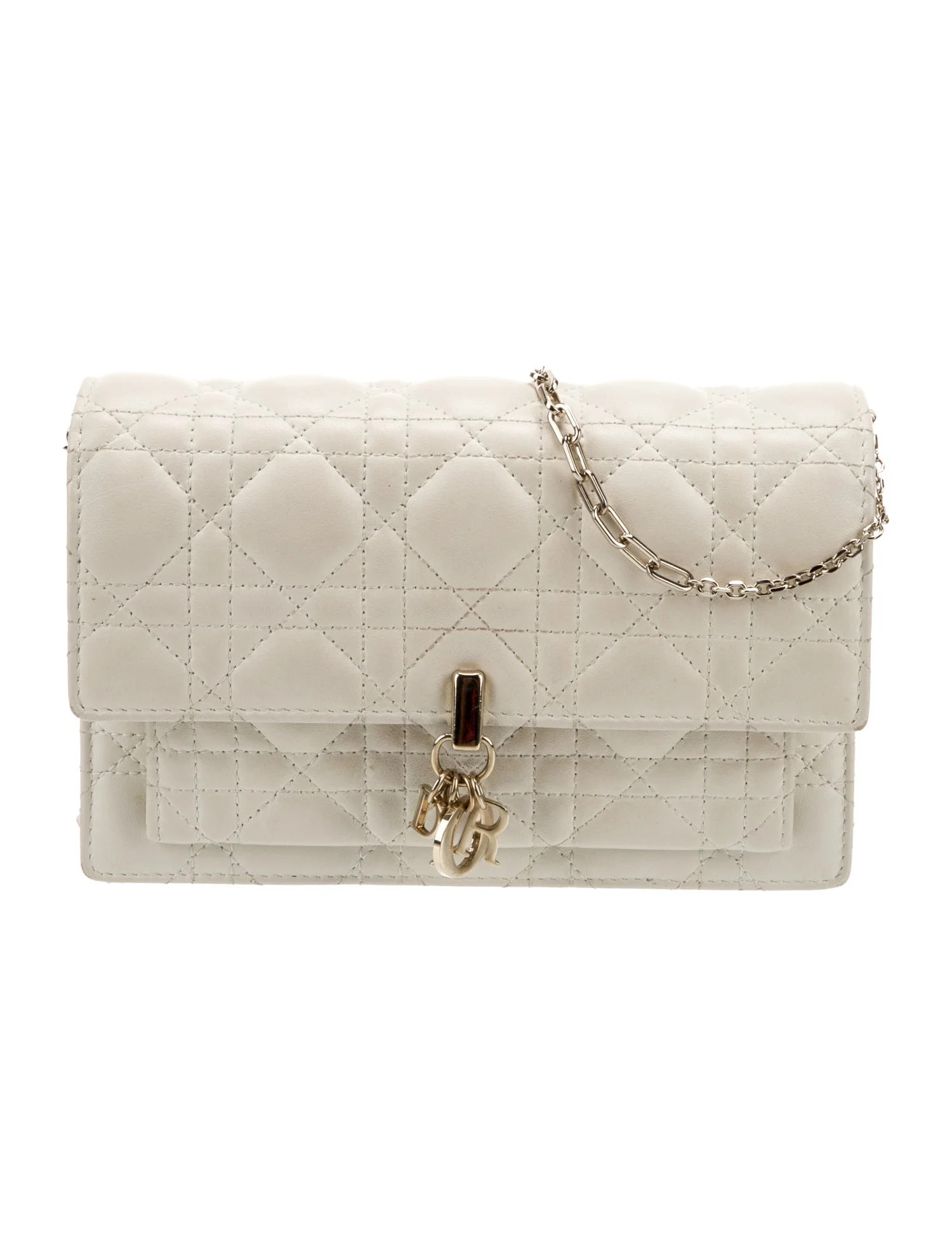 Christian Dior Cannage My Dior Daily Pouch with Chain 2023 - White Crossbody Bags, Handbags - CHR... | The RealReal