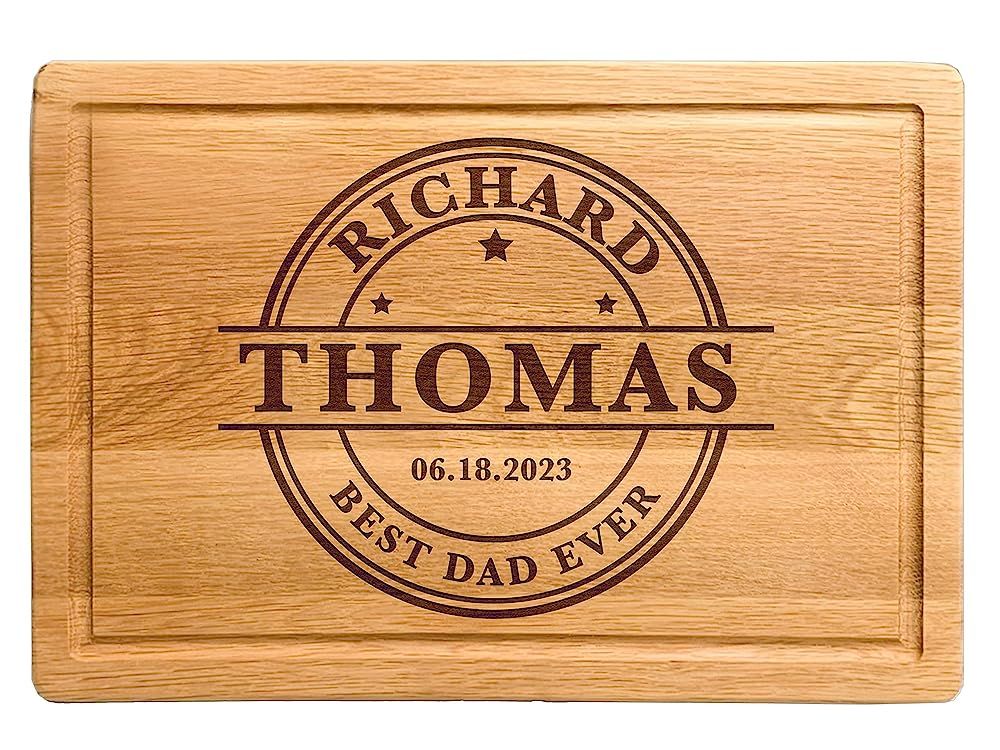 Customizable Best Dad Ever Gifts for Father's Day, Personalized Cutting Board for Dad and Men, Bi... | Amazon (US)