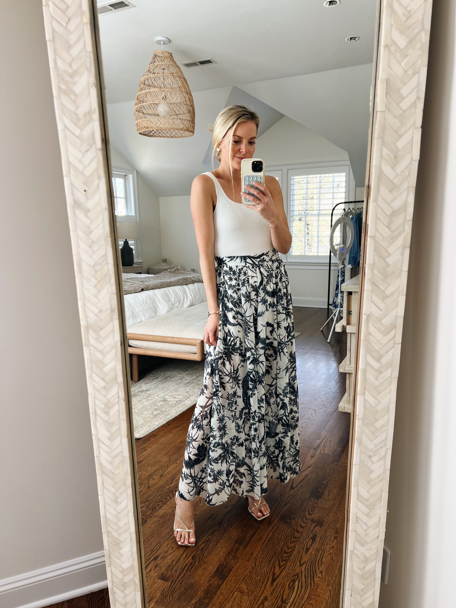 Spring outfit idea
-small top
-skirt runs small. I ordered a 4, but need the 6 
-heels are tts 

summer outfit, vacation outfit, resort wear 

#LTKFindsUnder100 #LTKFindsUnder50 #LTKSeasonal