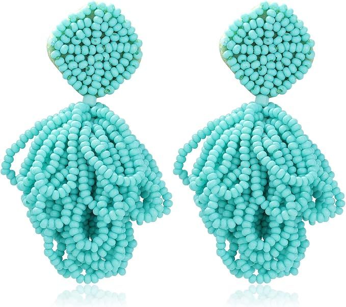 Sllaiss Beaded Boho Earrings for Women Fashion Colorful Drop Dangle Handmade Gifts for Mom Girlfr... | Amazon (US)