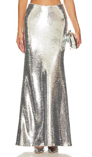 Arielle Maxi Skirt in Silver | Revolve Clothing (Global)