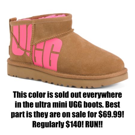 Chestnut ultra mini UGG boots for $69.99! Regularly $140  

#LTKsalealert #LTKGiftGuide #LTKunder100
