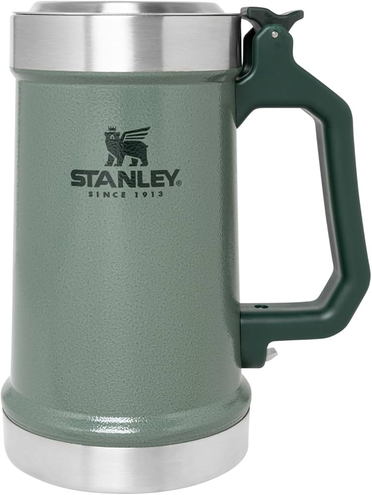 STANLEY Classic Bottle Opener Beer Stein 24 oz | Flip Up Lid and Heavy Duty Handle with Built In ... | Amazon (US)