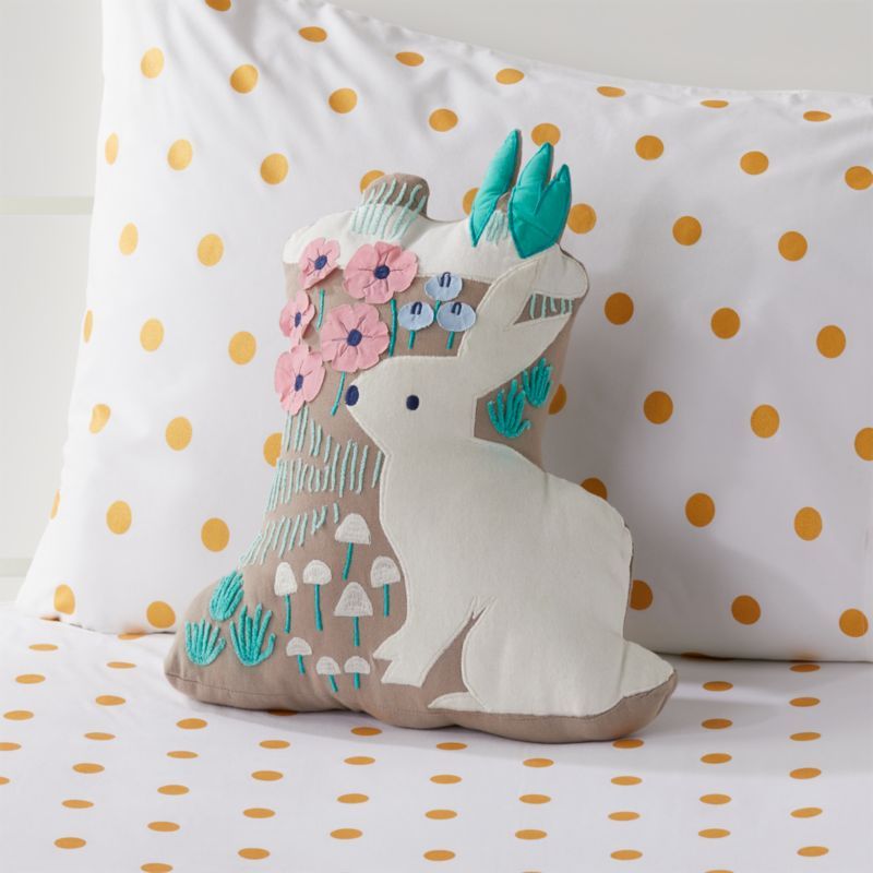 Folktale Forest Rabbit Throw Pillow + Reviews | Crate and Barrel | Crate & Barrel