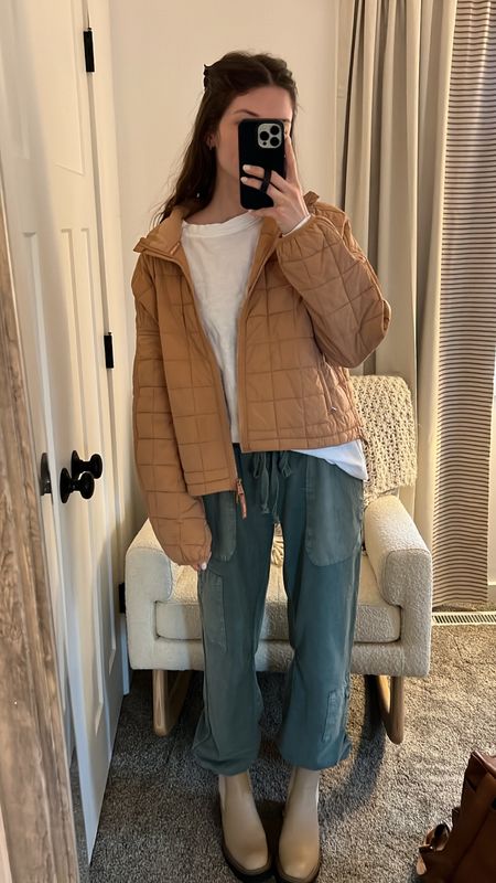 Wearing small in tee, fits long & so comfy
Wearing small in joggers, love these, so comfy & versatile
Wearing small in jacket 

Rainy day outfit
Spring outfit 



#LTKSeasonal #LTKFind