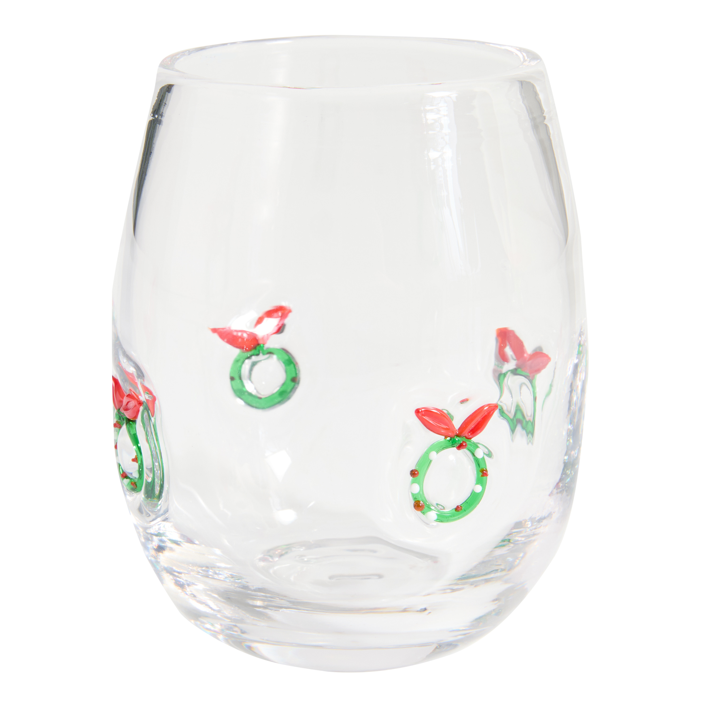 Charm Christmas Inlay Stemless Wine Glass | World Market