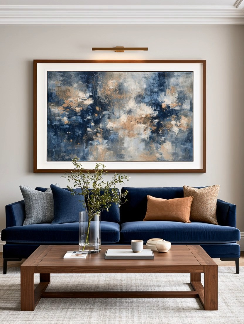 Bold interiors are back. Clutter doesn’t have to be.

We love seeing rich colors, beautiful textures and personality return to modern homes. But at Elegant & Driven, bold never means filling every corner. Our philosophy is to choose fewer, more intentional pieces—and let them have presence.

Start with a gorgeous navy velvet sofa for rich color and softness. Ground the room with a properly scaled, oversized natural wood coffee table. Then go big on the wall with one oversized piece of art rather than dozens of smaller decorative objects.

Wall art is one of our favorite low-maintenance ways to make a major impact without adding clutter—and that picture light above it is the finishing detail that makes the art feel even more intentional, especially in the evening.

Color. Texture. Scale. Intention. And room to breathe. That’s our version of modern maximalism: visually rich, but still calm, clean and easy to live in.

Explore our edit to recreate the look.

#BoldInteriors #NavyVelvet #OversizedArt #ElegantAndDriven 

 #LTKHome