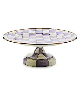 Violet Check Small Pedestal Platter | Macy's
