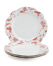4pc Porcelain Scalloped Winter Scene Dinner Plate Set | Kitchen & Dining Room | Marshalls | Marshalls