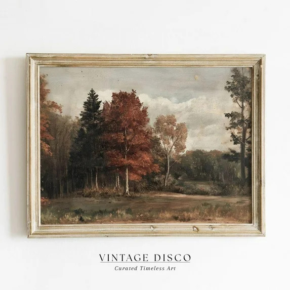 Modroom Vintage Fall Landscape Print - Rustic Fall Farmhouse Decor, Neutral Cottagecore Countrysi... | Walmart (US)