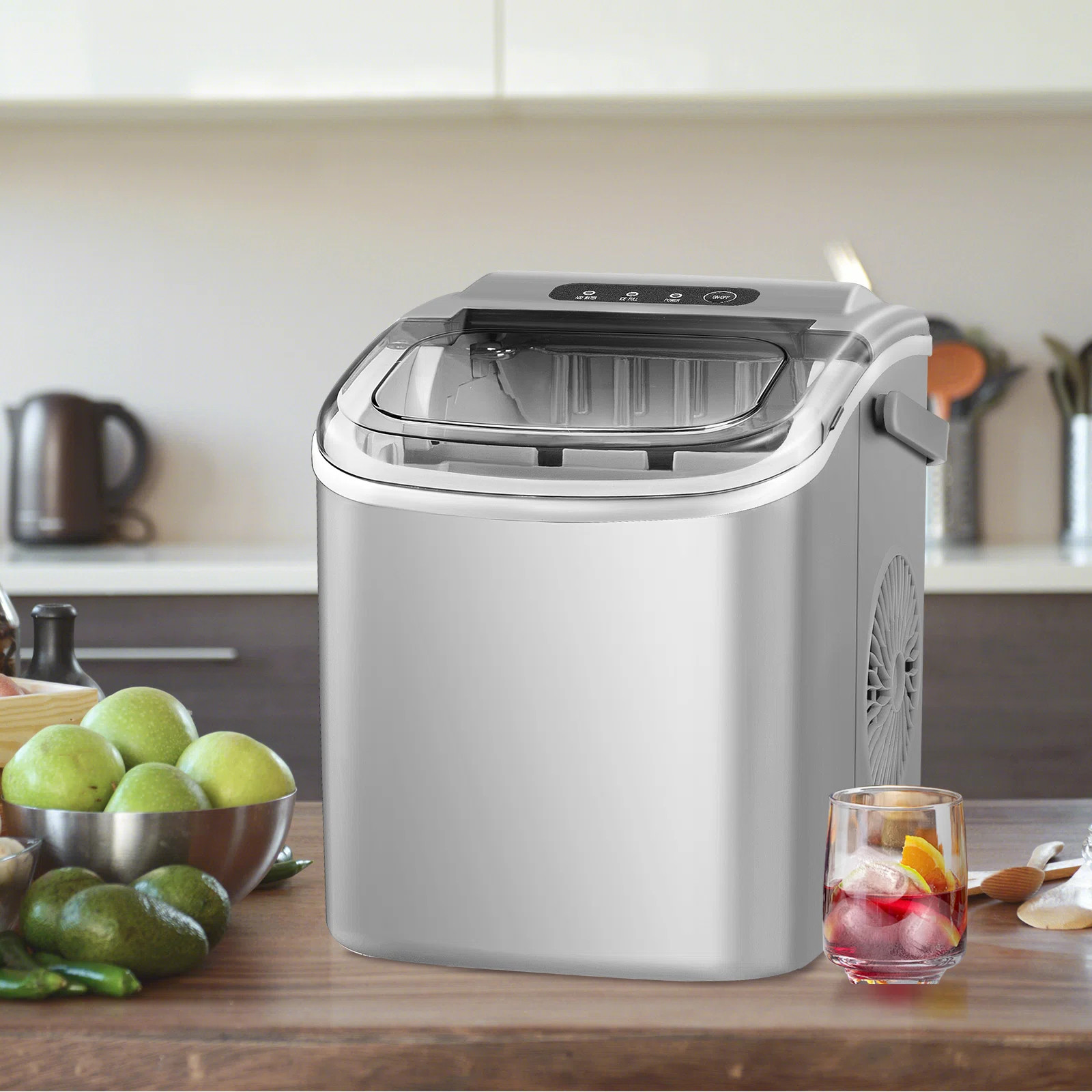 Havato Countertop Ice Maker Ice Machine With Handle,Self-Cleaning Ice Makers, 26Lbs/24H, 8 Ice Cu... | Wayfair North America