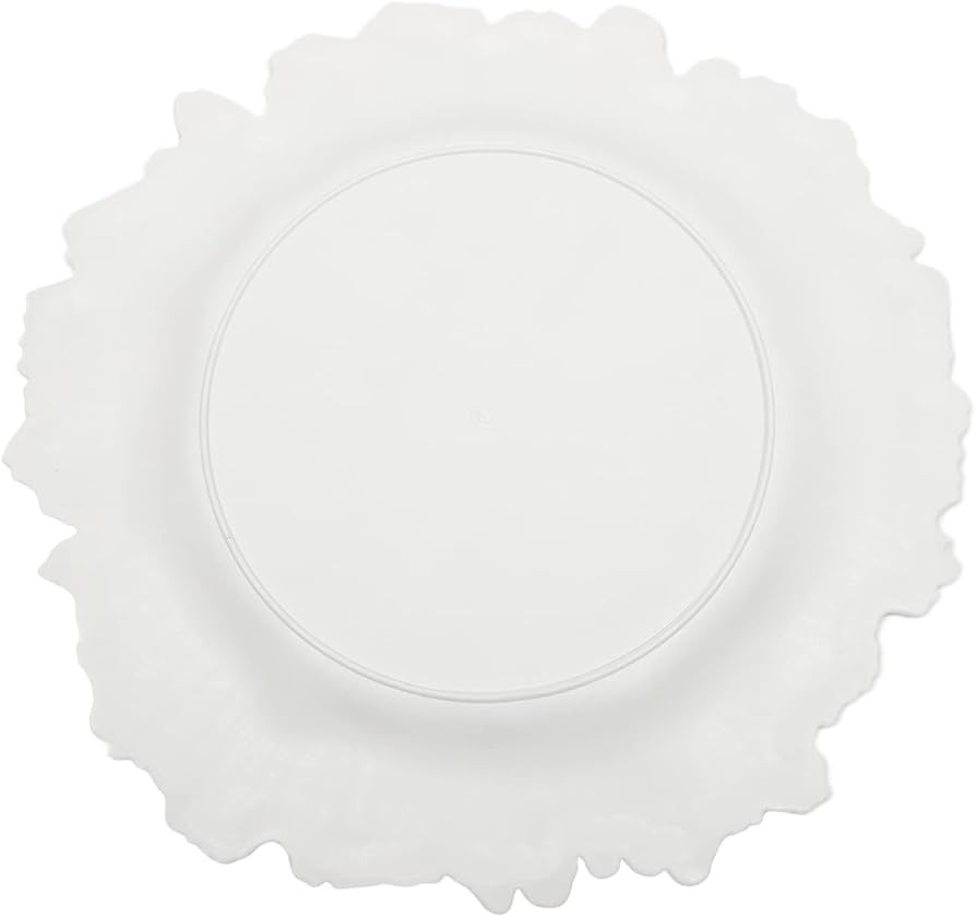 Charger Plates Rose White, 24pcs 13inch Plastic Dinner Plate, Round Plastic Dinner Plate with Cor... | Amazon (US)