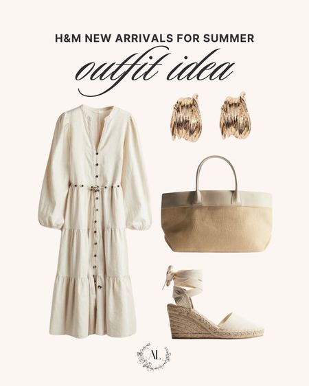 Outfit Idea H&M new arrivals 🙌🏻🙌🏻

Tote bag, midi dress, espadrille 

#LTKSeasonal #LTKstyletip #LTKitbag