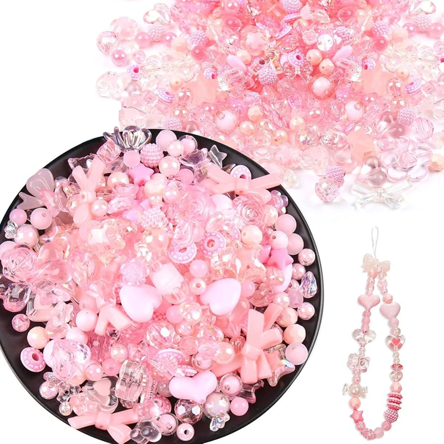 150g(170~230pcs) Aesthetic Acrylic Assorted Beads Cute Beads for Jewelry Making Kawaii Flower Hea... | Amazon (CA)