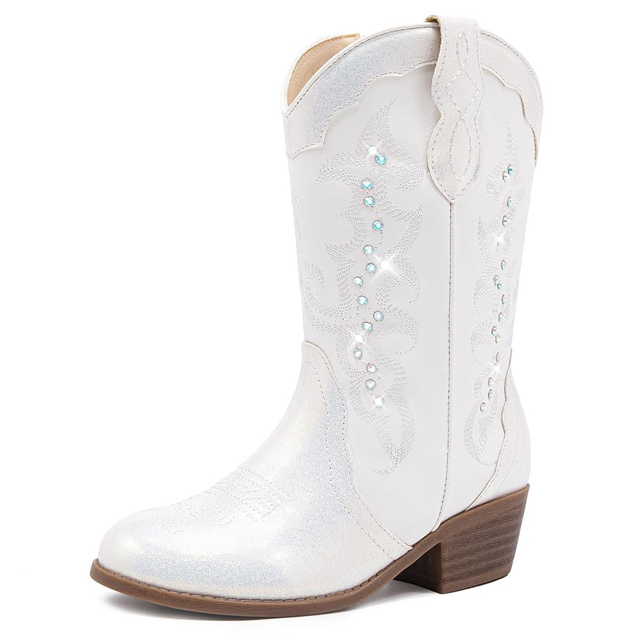 Girls Cowboy Boots Cowgirl Western Boot for Kids Rhinestone Sparkly Toddler Dress Boots Ponited T... | Amazon (US)