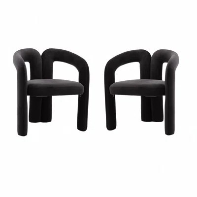Contemporary Designed Velvet Fabric Upholstered Accent/Dining Chair with Sturdy Frame and Elegant Comfort, Set of 2 (Pink Velvet) | Wayfair North America