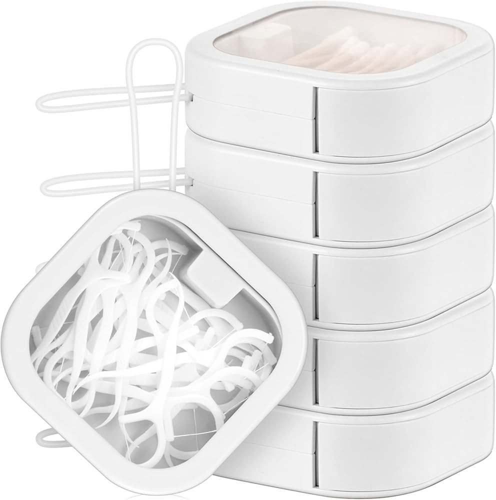 Kathfly 6 Pcs Hair Tie container Qtip Dispenser Organizer Hair Tie holder Travel Portable Qtip Bo... | Amazon (US)