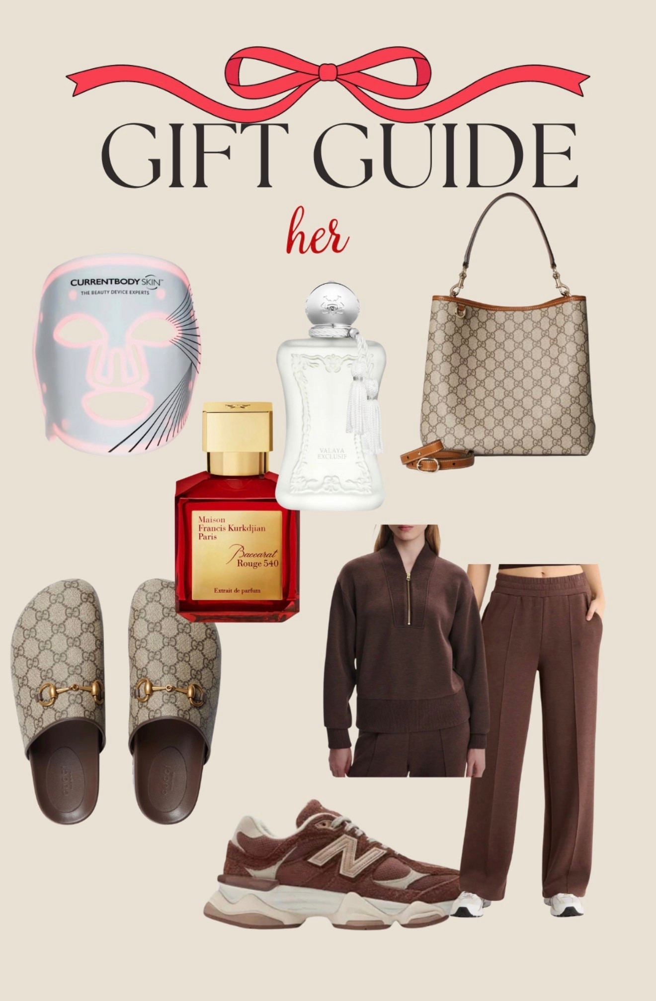 Lux gift guide for her! My favorite designer bag and the best perfumes! Comfy set. Trending shoes. Gifts for her. Gifts for mom. Gifts for sister 