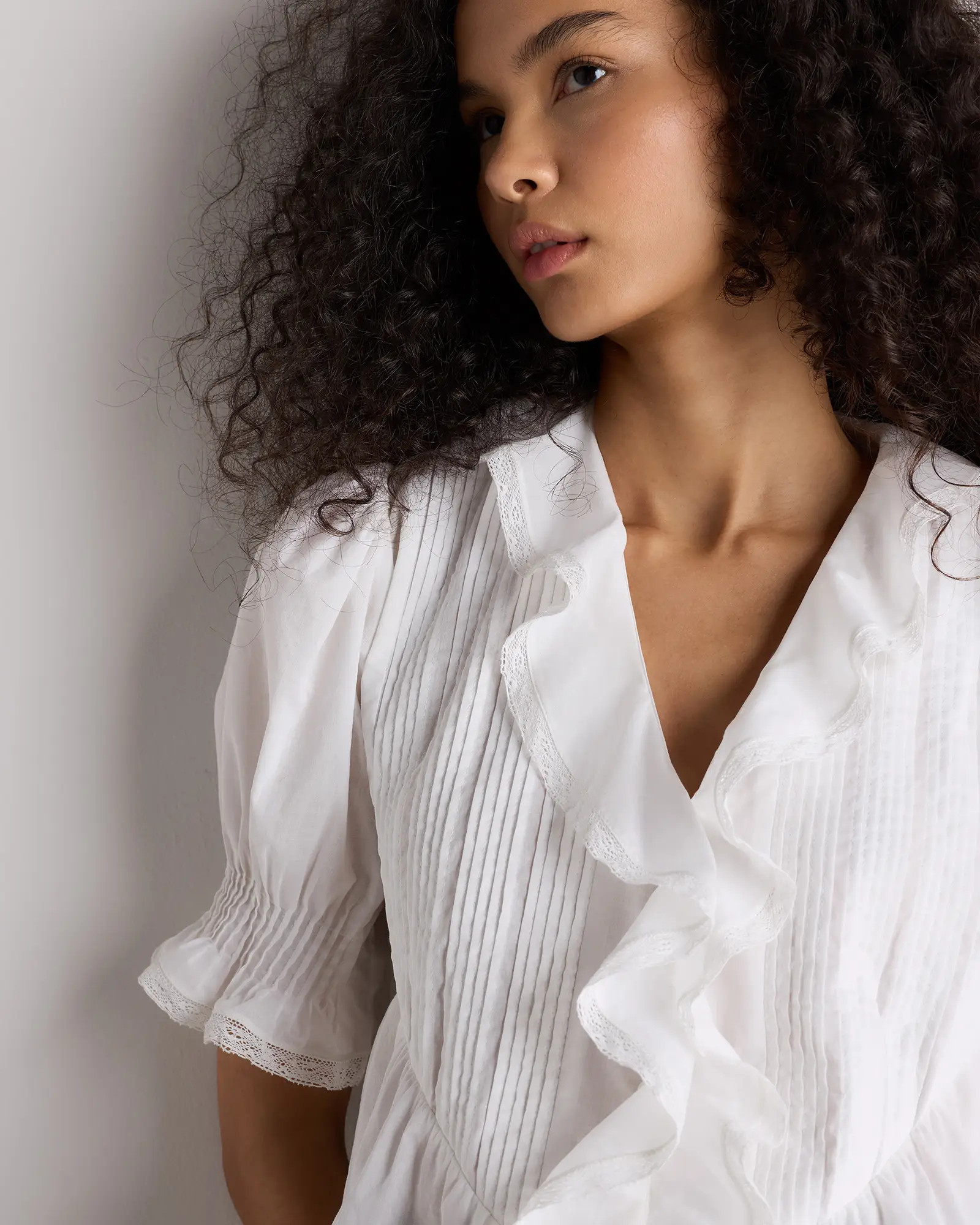 Organic Cotton Voile Short Sleeve Peasant Blouse | Quince