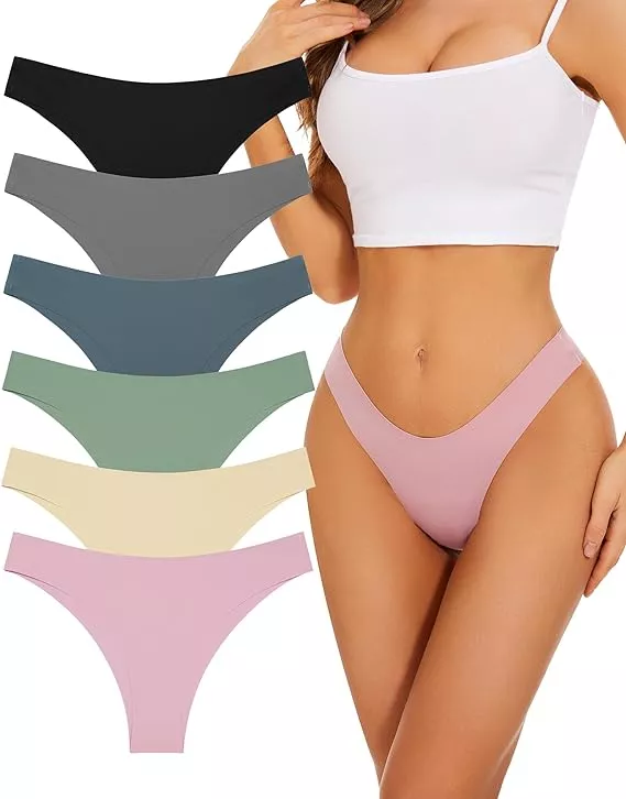 Buy No Show High Rise Bikini Panties Women's Seamless Hi Cut