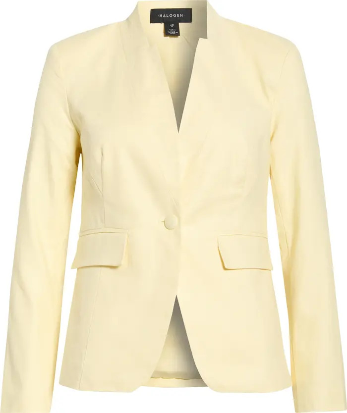 Halogen\u00ae Inverted Lapel Linen Blend Blazer | Nordstrom | Nordstrom
