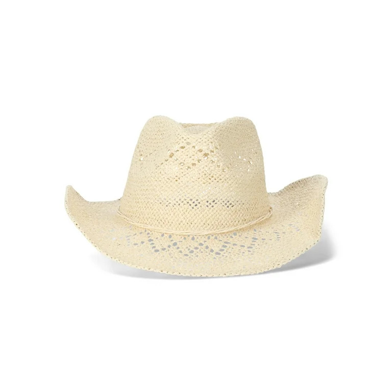 No Boundaries Women’s Straw Cowboy Hat, Natural | Walmart (US)