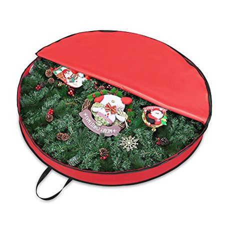 Large Christmas Wreath Storage Bag 48 Artificial Wreaths Dual Zipper Durable &Card Slot Tear-Resista | Walmart (US)