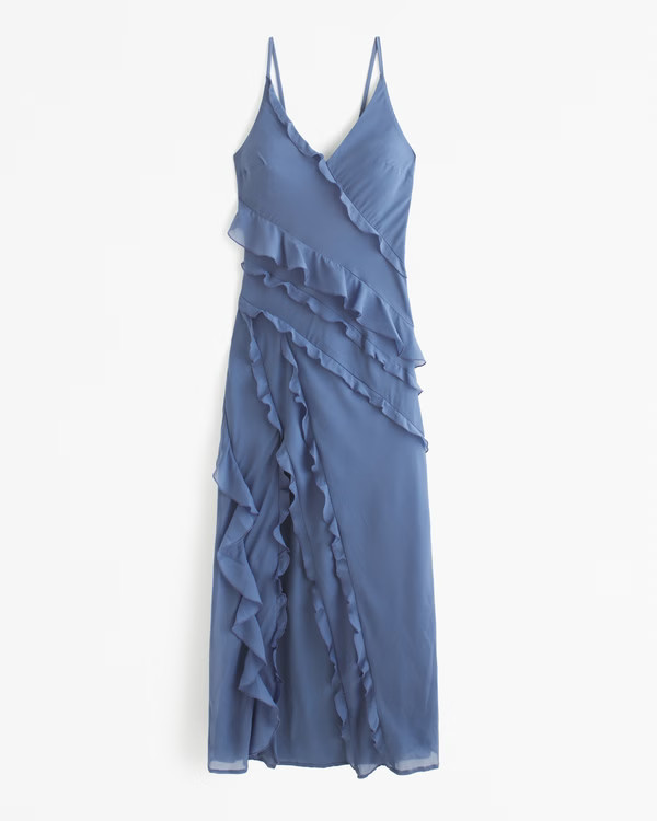 Women's Cascading Ruffle Maxi Dress | Women's Clearance | Abercrombie.com | Abercrombie & Fitch (US)