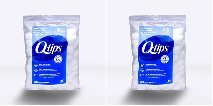 Q-Tips Super Jumbo Cotton Balls for Beauty, First Aid and Baby Care, 100% Thick Cotton, 100 Count... | Amazon (US)