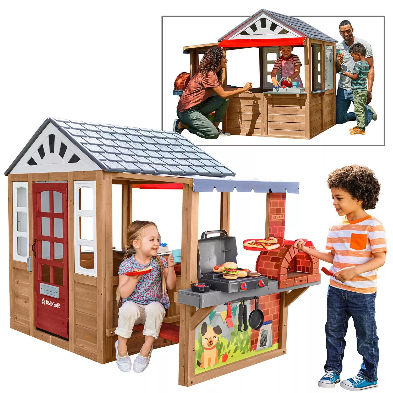 KidKraft Grill & Chill Pizza Party Wooden Outdoor Playhouse | Sam's Club