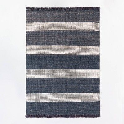 Highland Hand Woven Striped Jute/Wool Area Rug Blue - Threshold™ designed with Studio McGee | Target