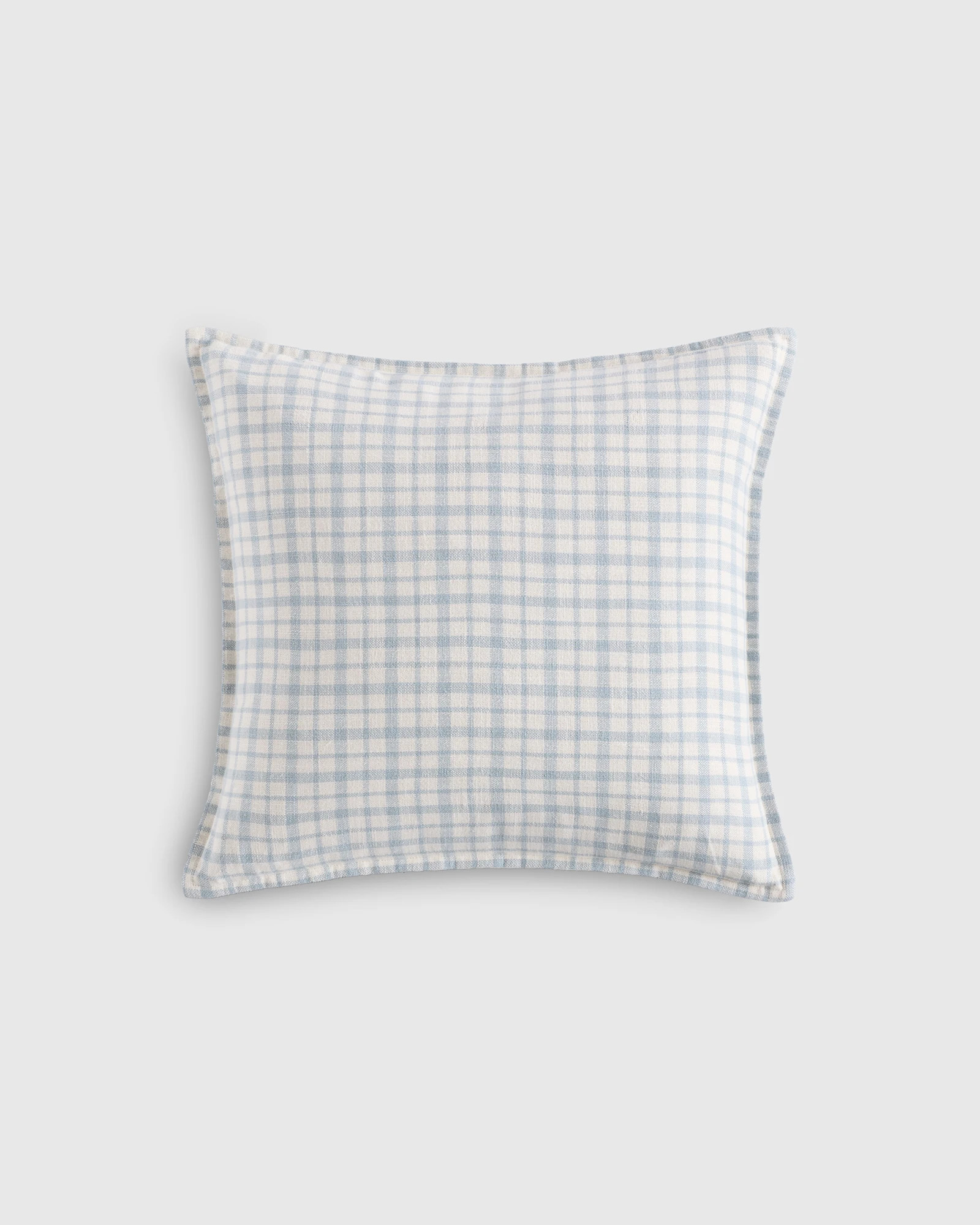 Quince | Plaid Cotton Pillow Cover in Natural, Size 20x20 | Quince