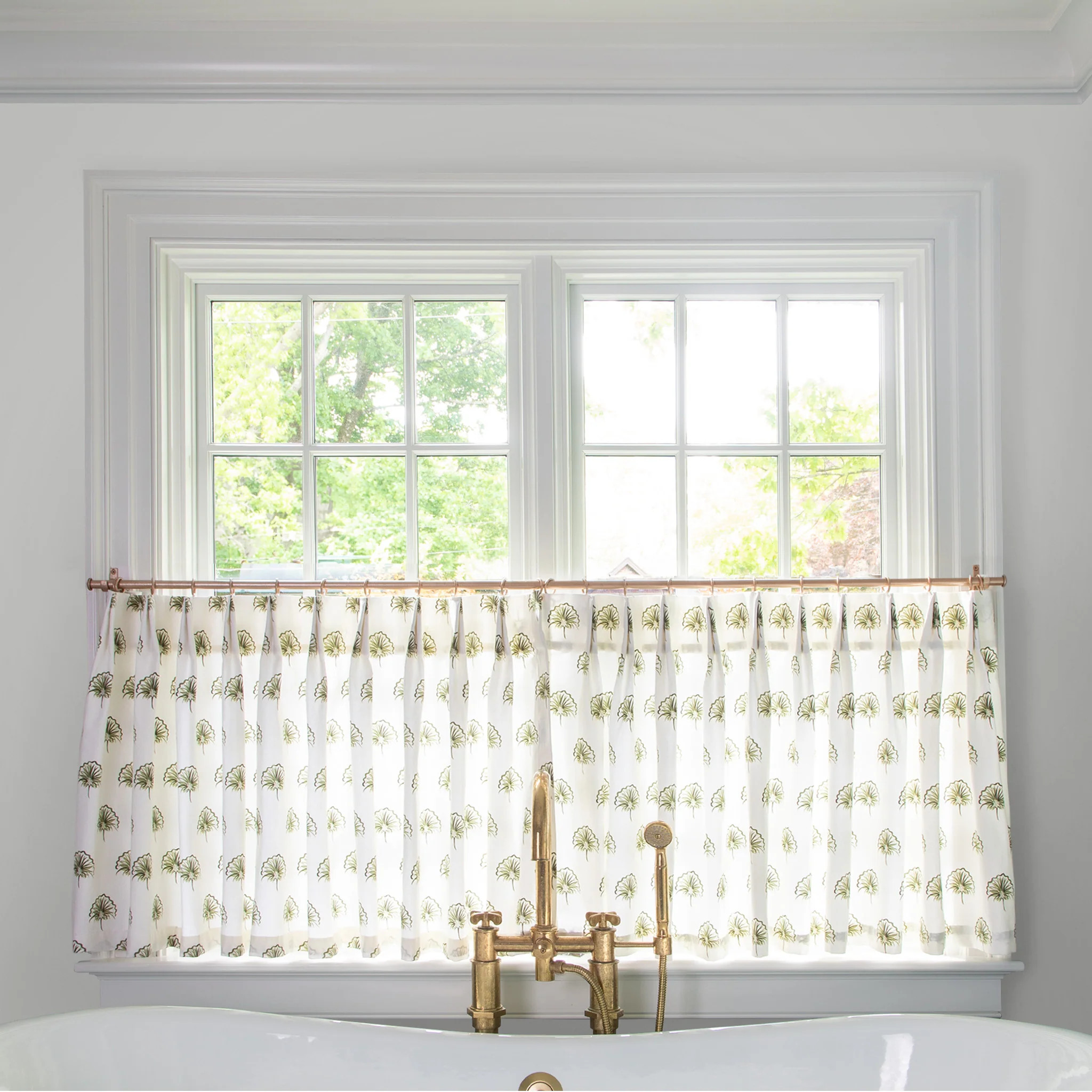 Green Floral Cafe Cafe Curtains - Pepper Home | Pepper