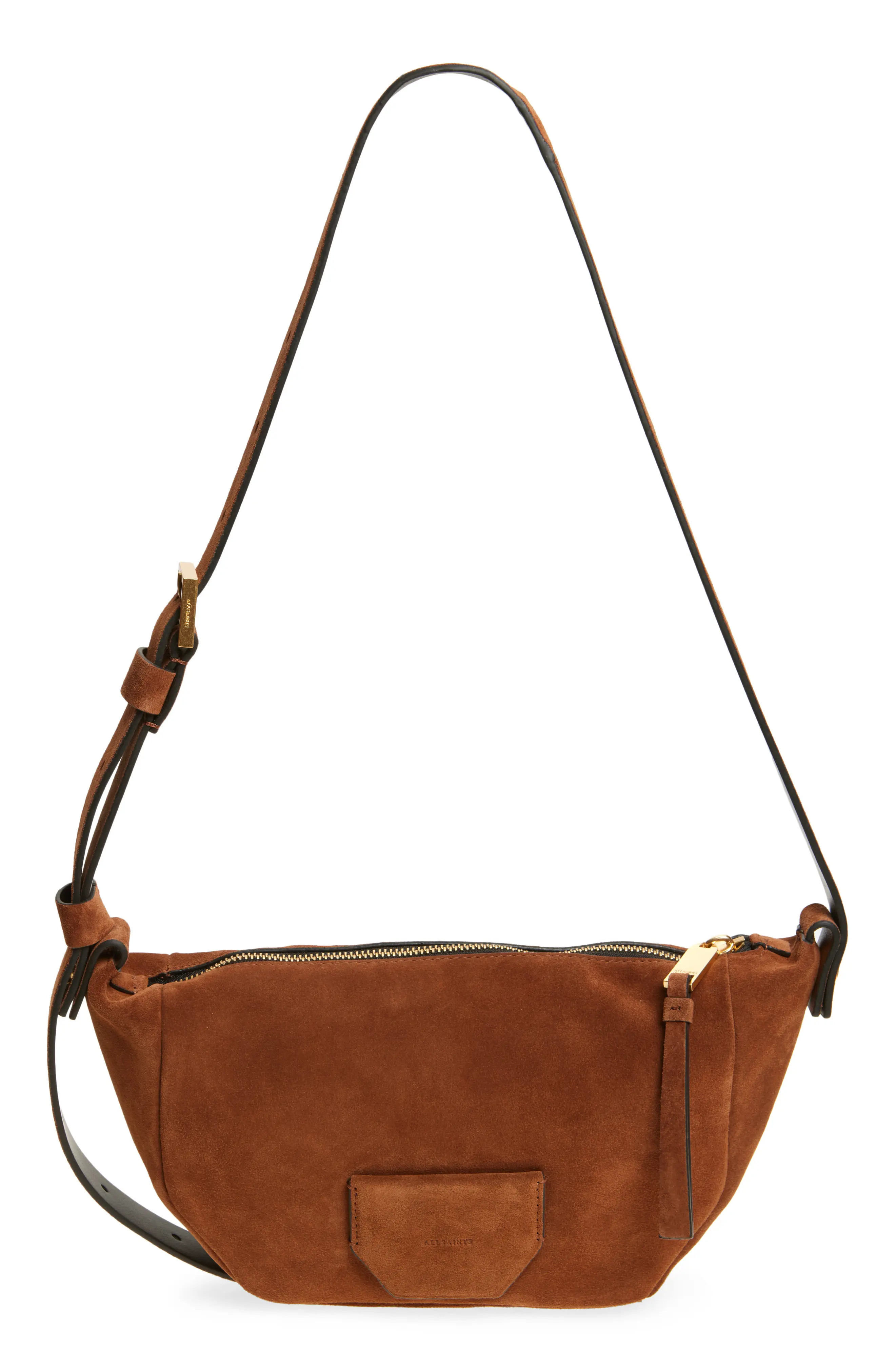 AllSaints Madea Suede Shoulder Bag (Women) | Nordstrom | Nordstrom