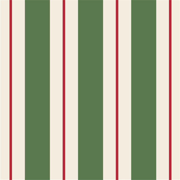 Green & Red Awning Stripe Cocktail Napkin, Set of 20 | Maisonette